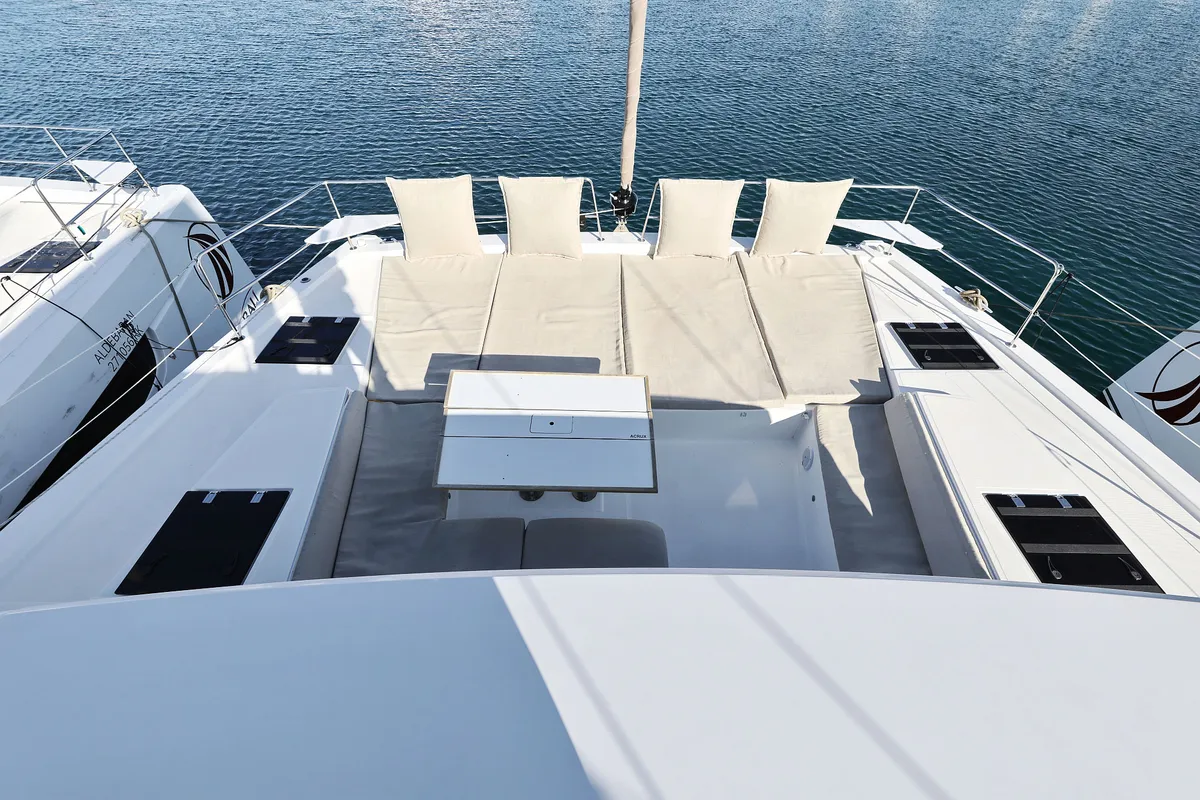 Deck of Acrux, a Bali 4.6 catamaran at Grad Biograd na Moru, Croatia