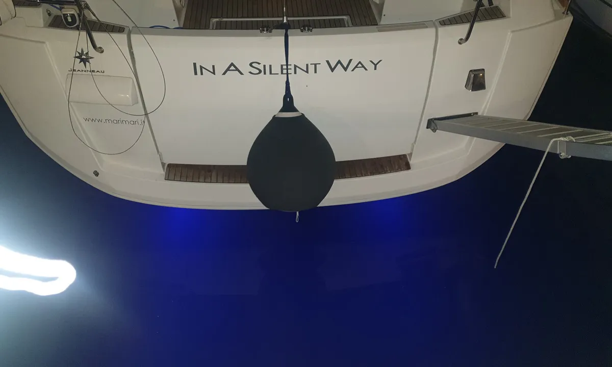 Exterior view of In A Silent Way, a Jeanneau Sun Odyssey 519 sailboat at Tropea, Italy