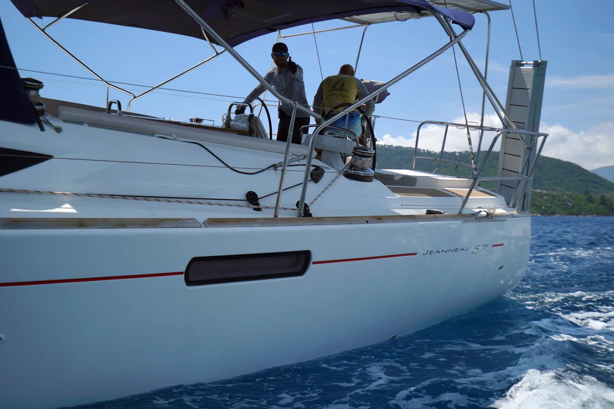 Exterior view of Summerdream, a Jeanneau 57 sailboat at Marmaris, Turkey