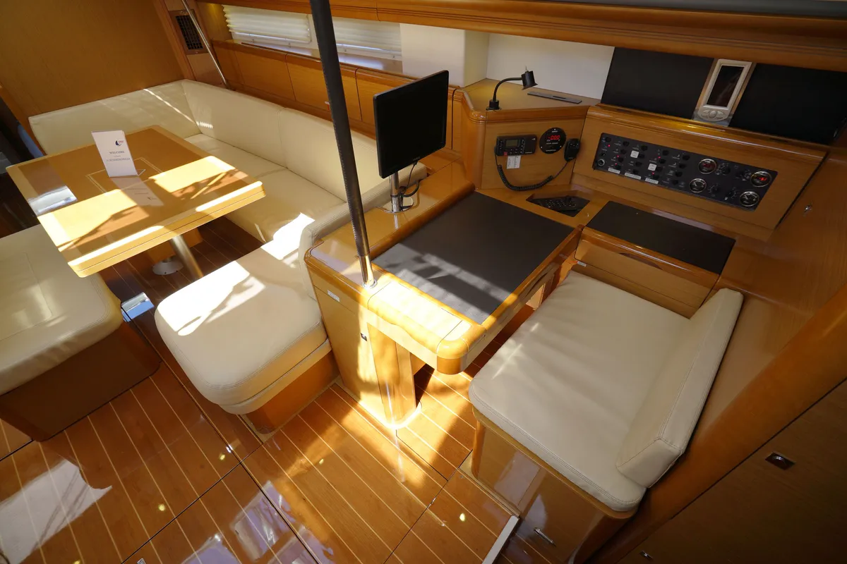 Salon of Summerdream, a Jeanneau 57 sailboat at Marmaris, Turkey