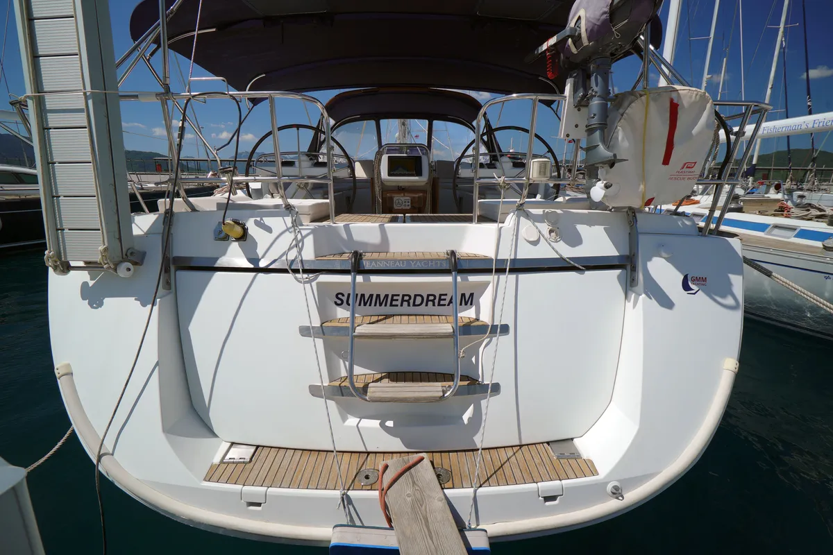 Deck of Summerdream, a Jeanneau 57 sailboat at Marmaris, Turkey