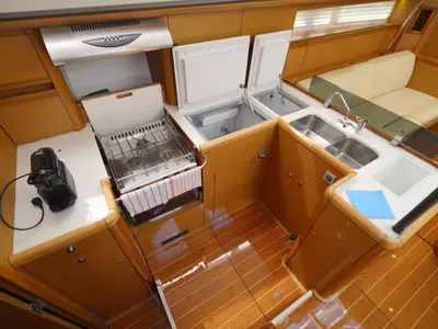 Galley of Summerdream, a Jeanneau 57 sailboat at Marmaris, Turkey