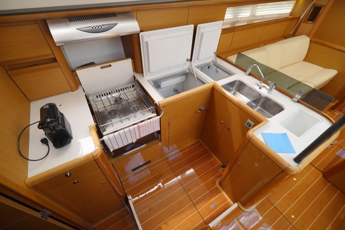 Galley of Summerdream, a Jeanneau 57 sailboat at Marmaris, Turkey
