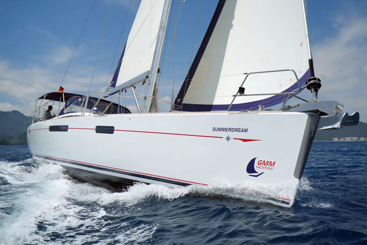 Exterior view of Summerdream, a Jeanneau 57 sailboat at Marmaris, Turkey