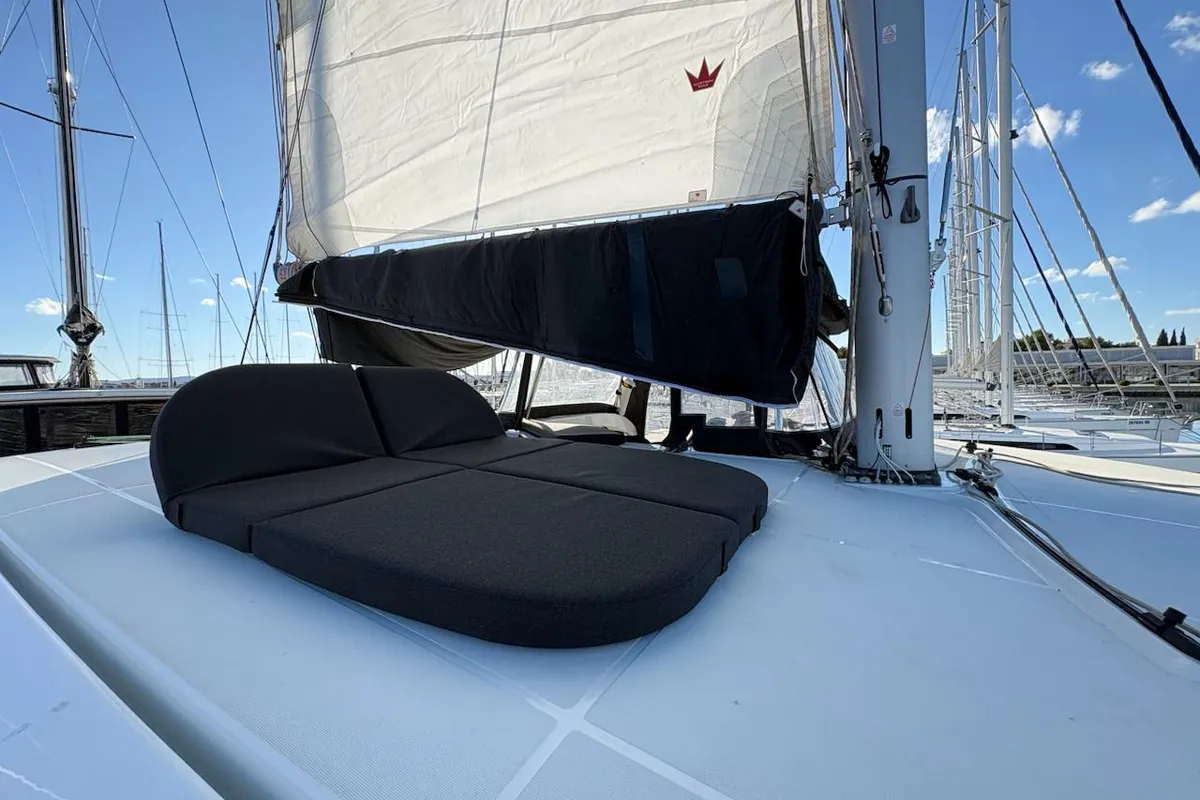 Deck of Free Spirit, a Lagoon 42 catamaran at Općina Sukošan, Croatia