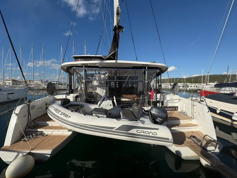 Exterior view of Free Spirit, a Lagoon 42 catamaran at Općina Sukošan, Croatia