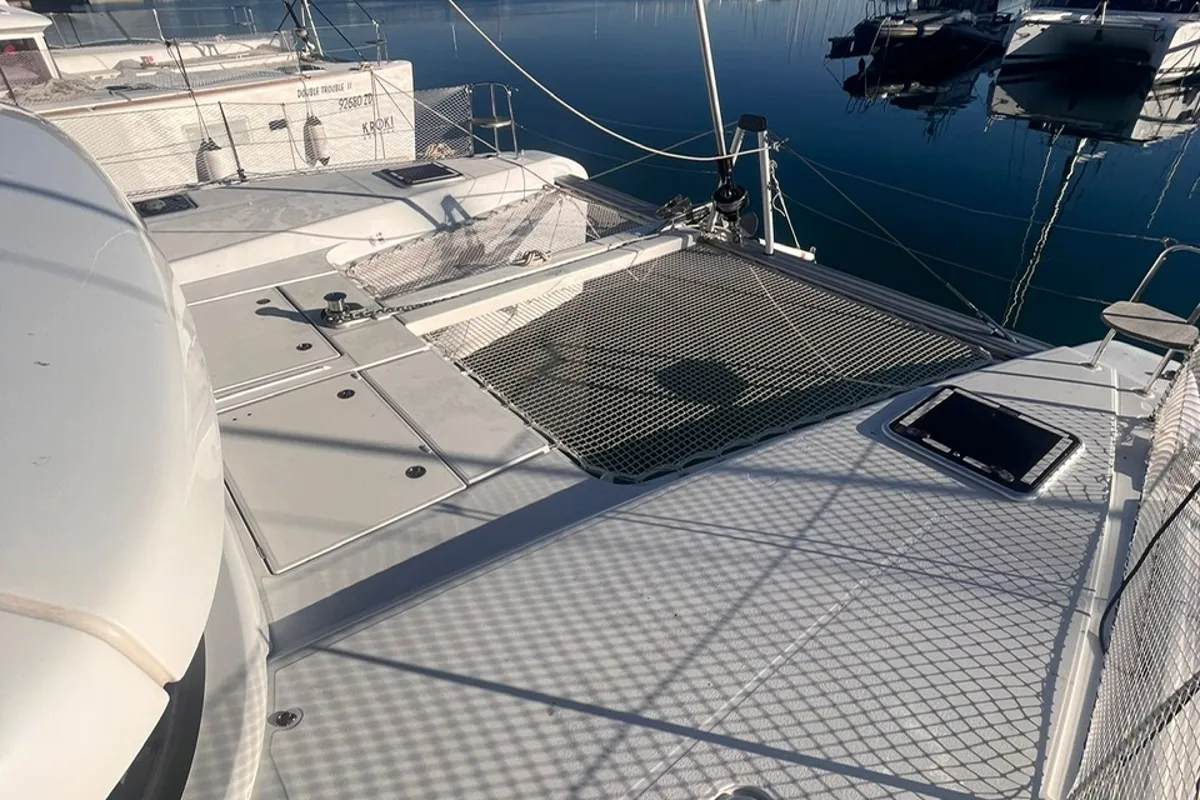 Deck of Free Spirit, a Lagoon 42 catamaran at Općina Sukošan, Croatia