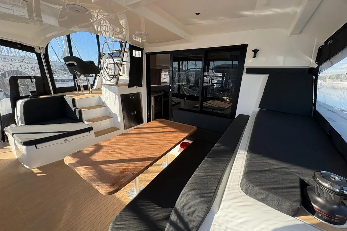 Deck of Free Spirit, a Lagoon 42 catamaran at Općina Sukošan, Croatia