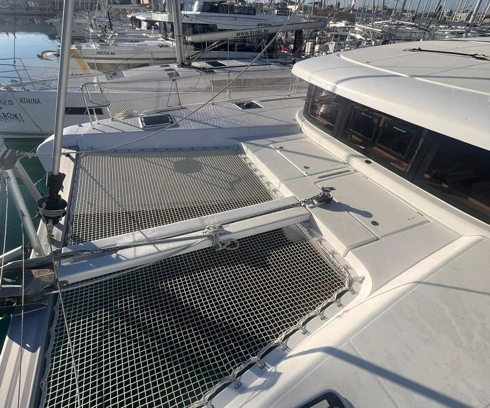 Deck of Free Spirit, a Lagoon 42 catamaran at Općina Sukošan, Croatia