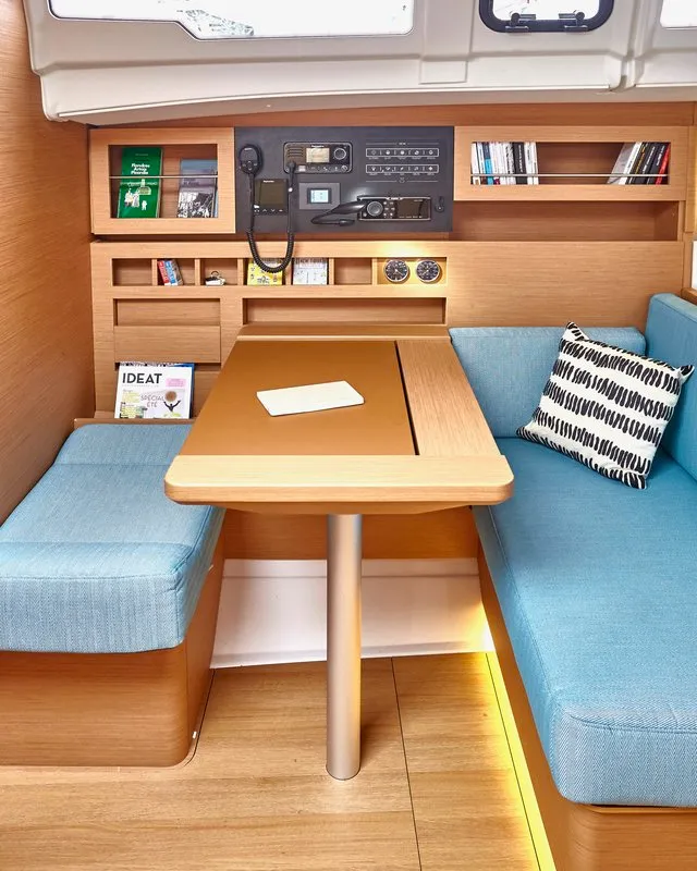 Salon of Donar, a Jeanneau Sun Odyssey 490 sailboat at Primošten, Croatia