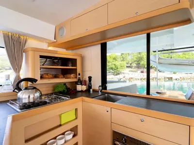 Galley of Maximus, a Lagoon 42 catamaran at Grad Pula, Croatia