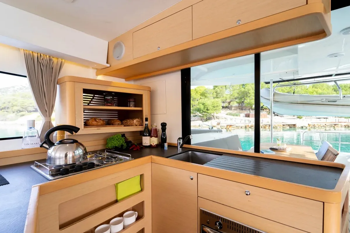 Galley of Maximus, a Lagoon 42 catamaran at Grad Pula, Croatia