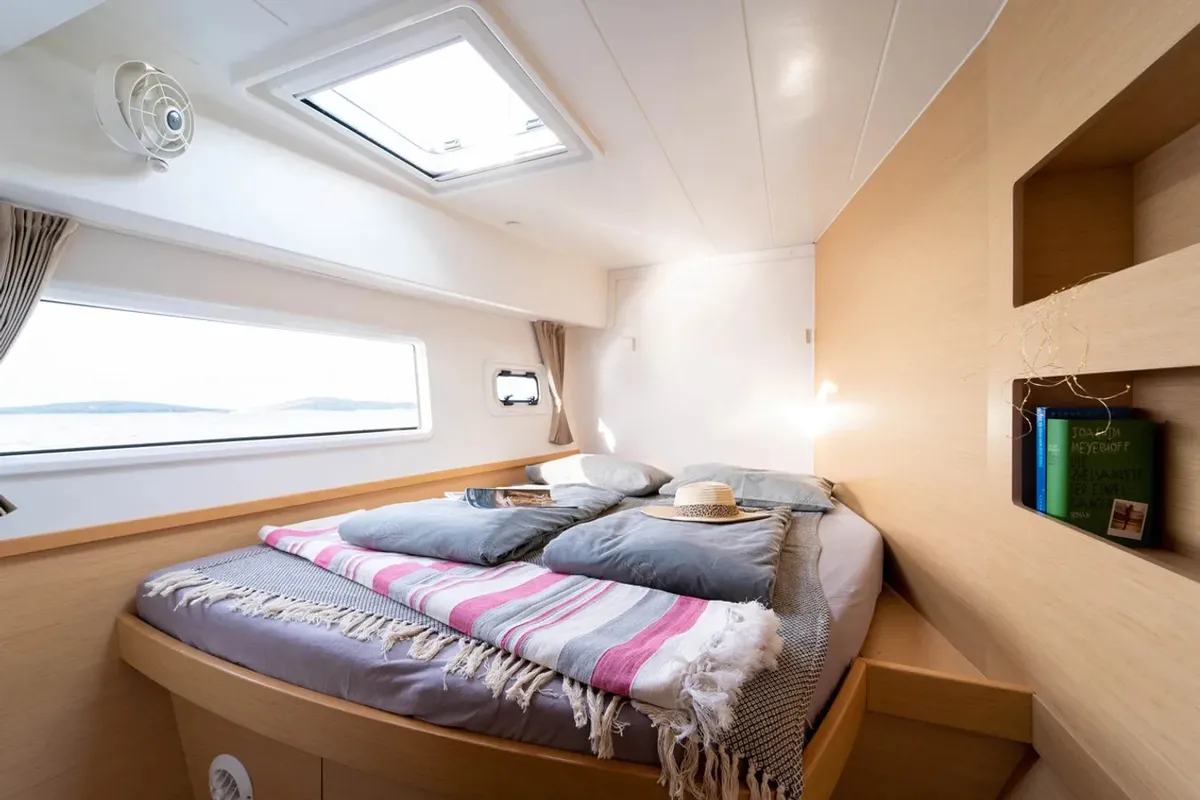 Cabin on Maximus, a Lagoon 42 catamaran at Grad Pula, Croatia