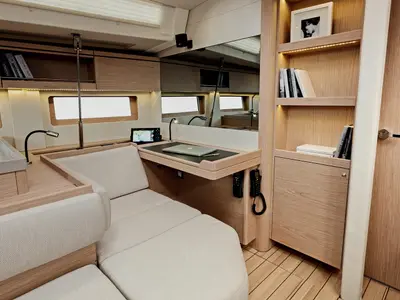Salon of Demilia Star, a Beneteau Oceanis 51.1 sailboat at Athens, Greece