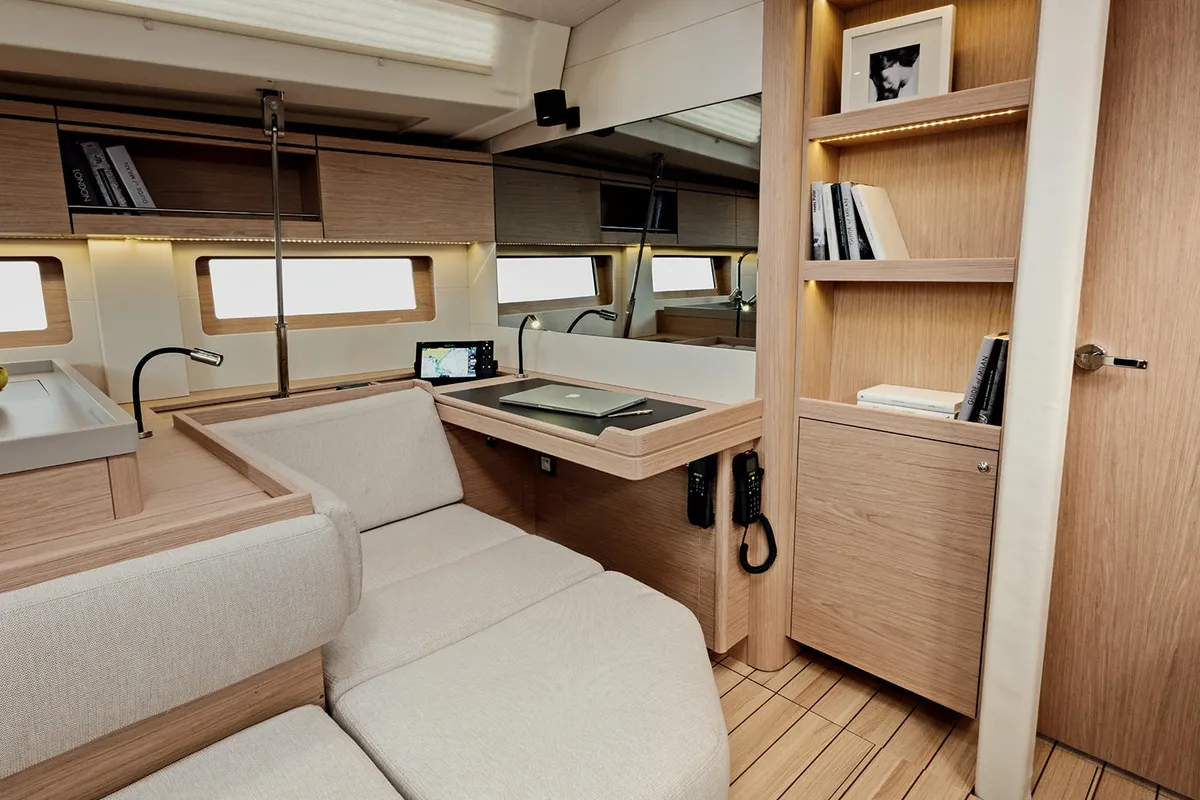 Salon of Demilia Star, a Beneteau Oceanis 51.1 sailboat at Athens, Greece
