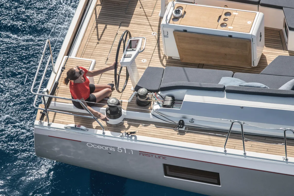 Cockpit of Demilia Star, a Beneteau Oceanis 51.1 sailboat at Athens, Greece