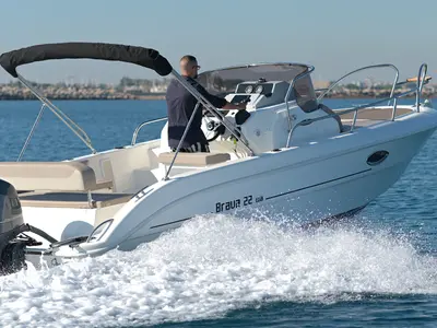Exterior view of Mingolla Brava 22WA, a motorboat at Pula, Croatia
