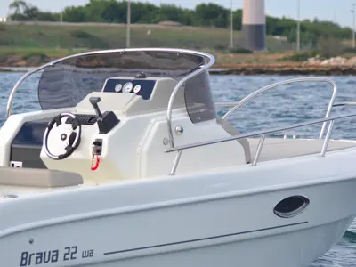 Exterior view of Mingolla Brava 22WA, a motorboat at Pula, Croatia