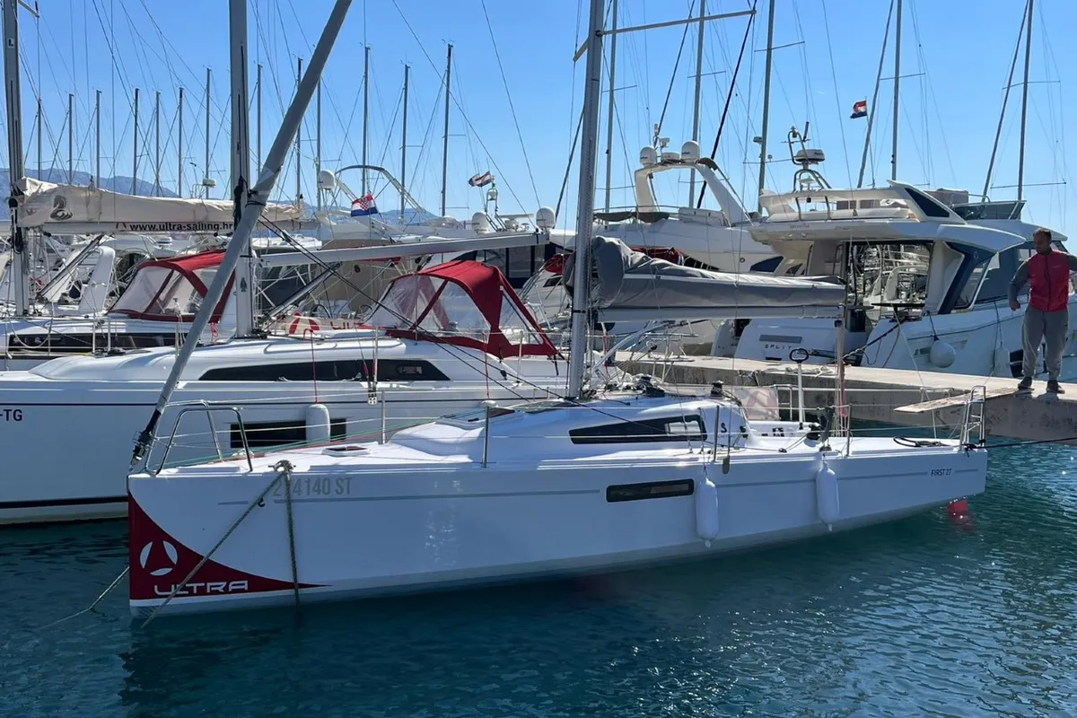 Exterior view of Šuferina, a Beneteau First 27 sailboat at Split, Croatia
