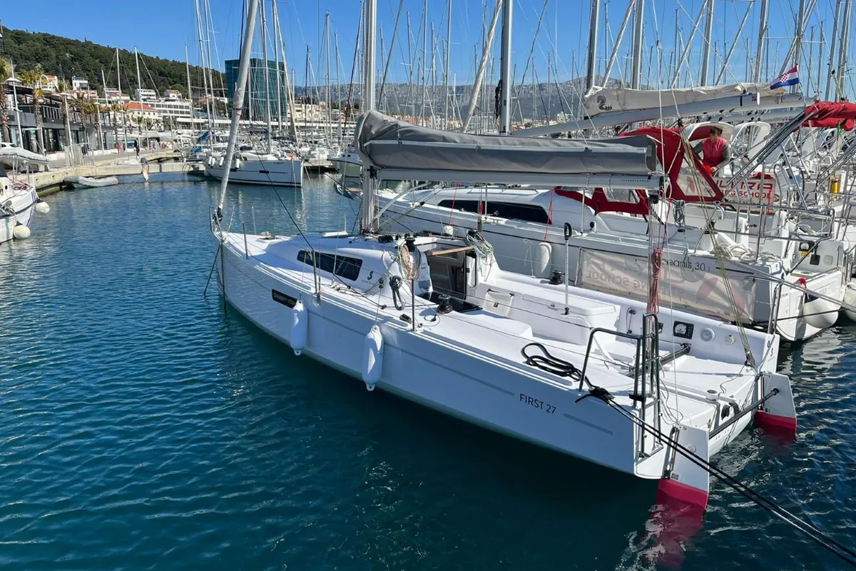 Exterior view of Šuferina, a Beneteau First 27 sailboat at Split, Croatia