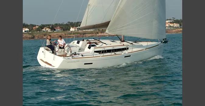 Exterior view of Topaze, a Jeanneau Sun Odyssey 379 sailboat at Toulon, France