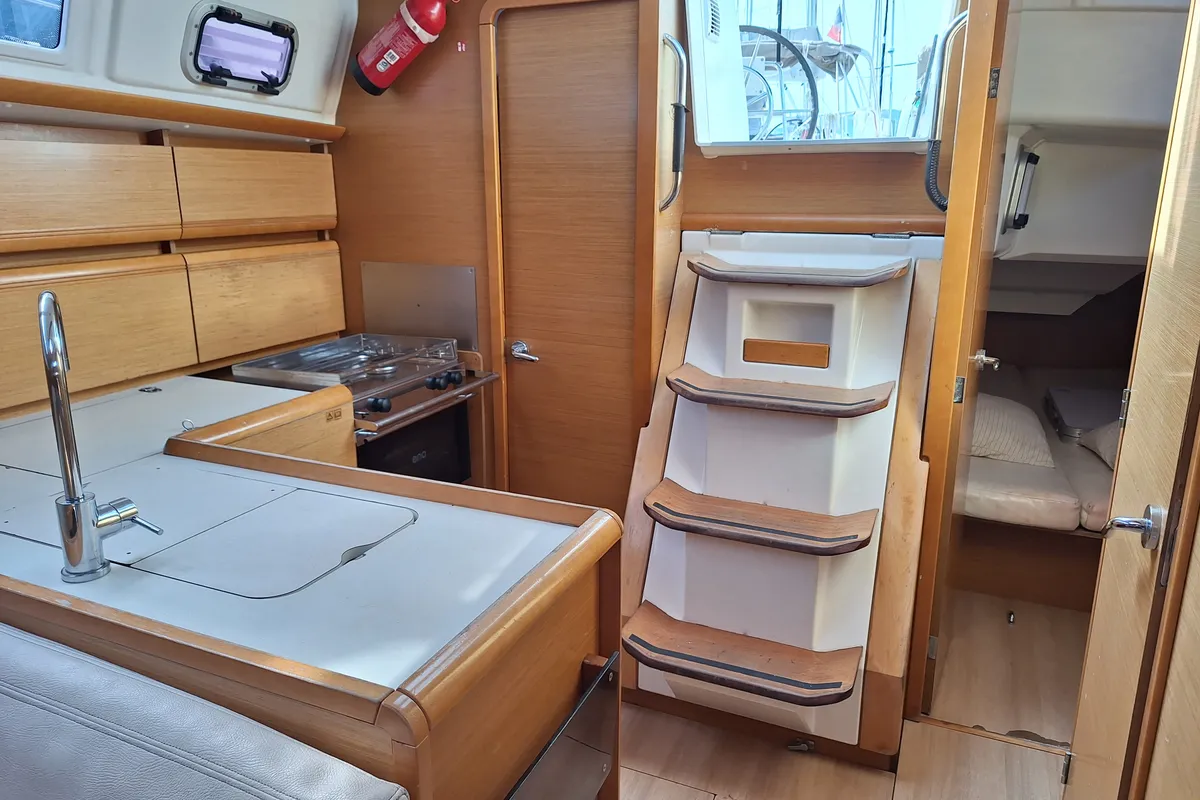 Galley of Topaze, a Jeanneau Sun Odyssey 379 sailboat at Toulon, France