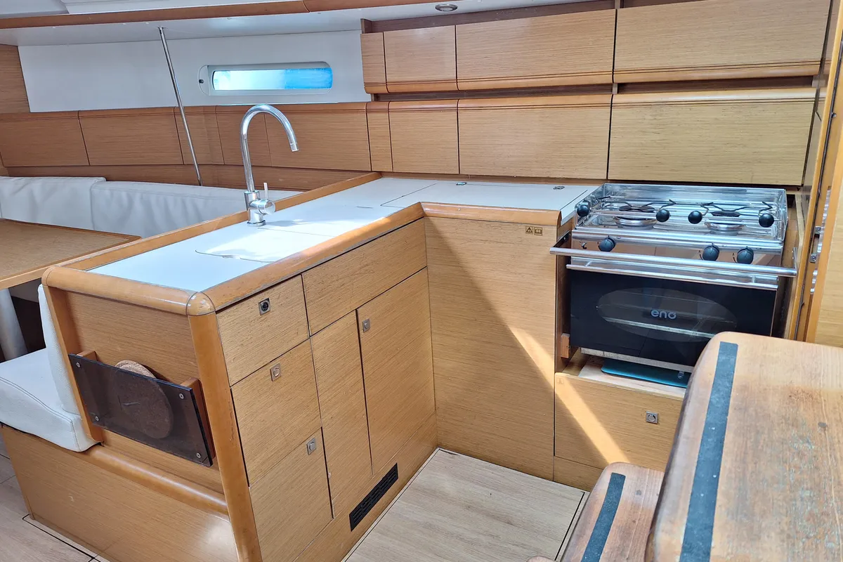 Galley of Topaze, a Jeanneau Sun Odyssey 379 sailboat at Toulon, France