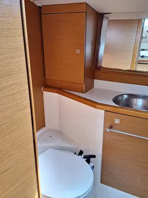 Head on Topaze, a Jeanneau Sun Odyssey 379 sailboat at Toulon, France
