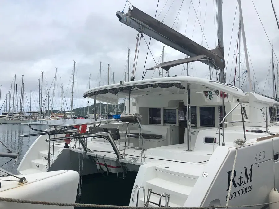 Exterior view of Lorena, a Lagoon 450 catamaran at Alameda, United States