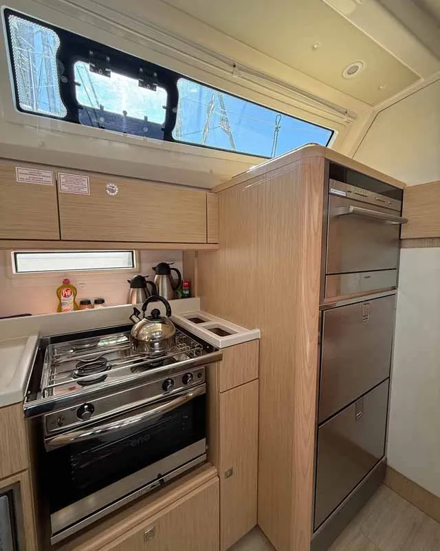 Galley of Elea, a Bavaria Cruiser 46 Style sailboat at Fethiye, Turkey