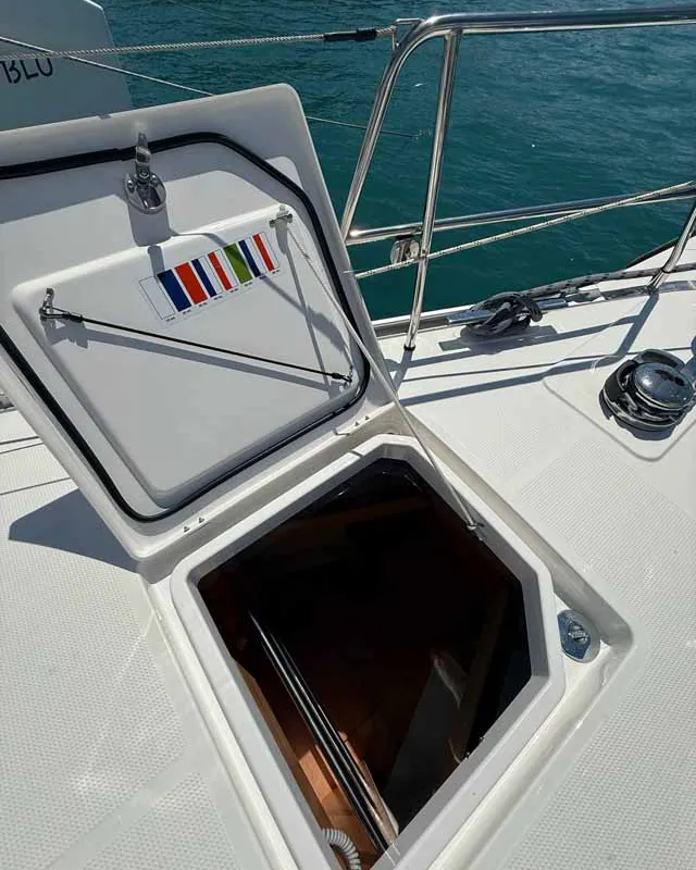 Deck of Elea, a Bavaria Cruiser 46 Style sailboat at Fethiye, Turkey