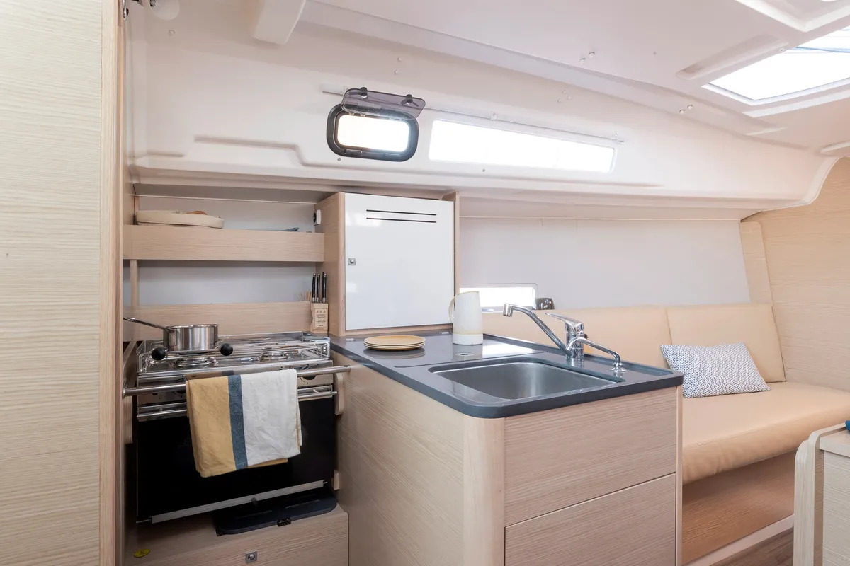 Galley of Major Tom, a Dufour 32 sailboat at Marseille, France