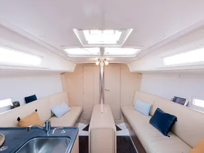 Salon of Major Tom, a Dufour 32 sailboat at Marseille, France