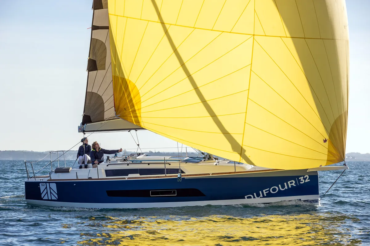 Exterior view of Major Tom, a Dufour 32 sailboat at Marseille, France
