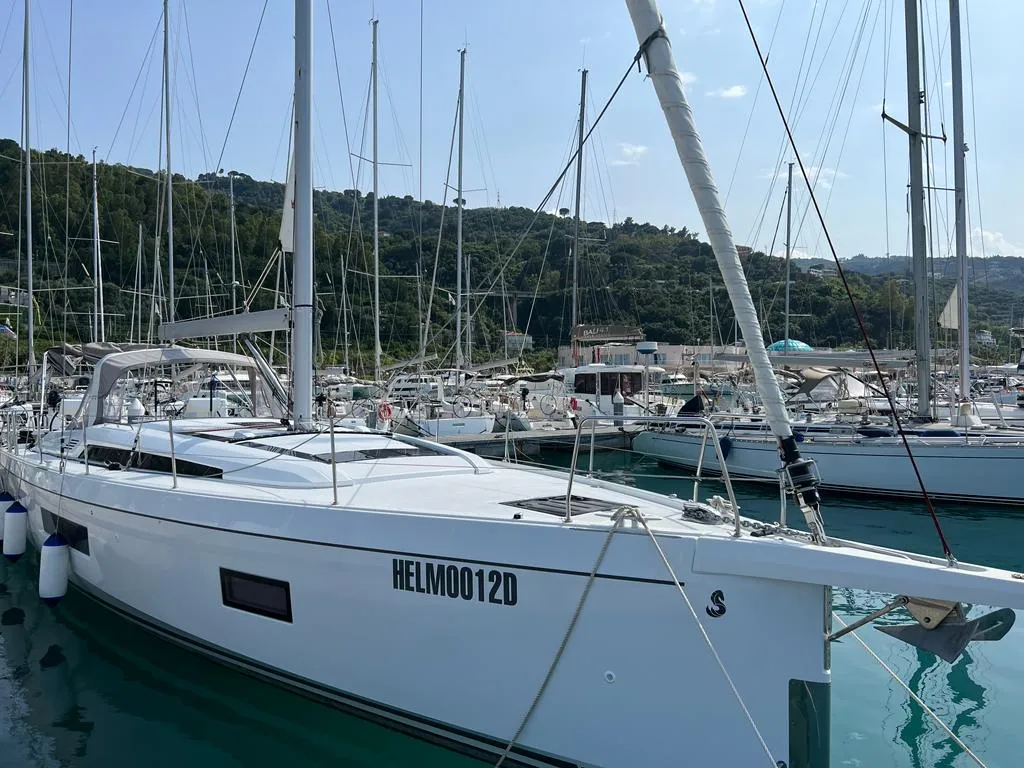 Exterior view of Libery, a Beneteau Oceanis 51.1 sailboat at Capo d'Orlando, Italy