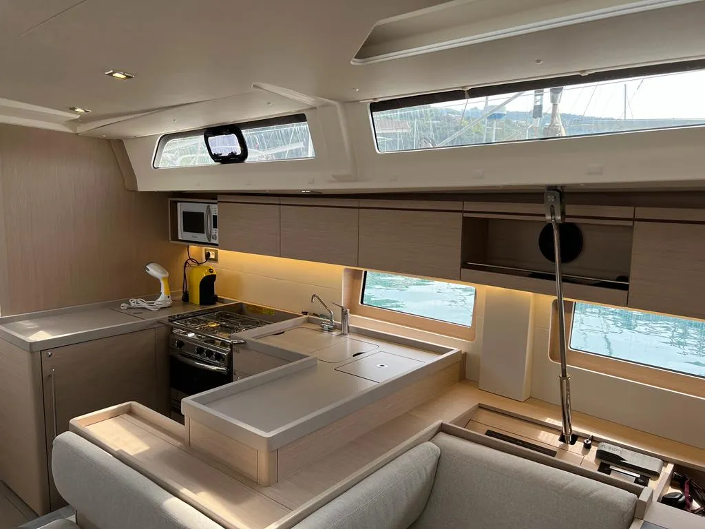 Galley of Libery, a Beneteau Oceanis 51.1 sailboat at Capo d'Orlando, Italy