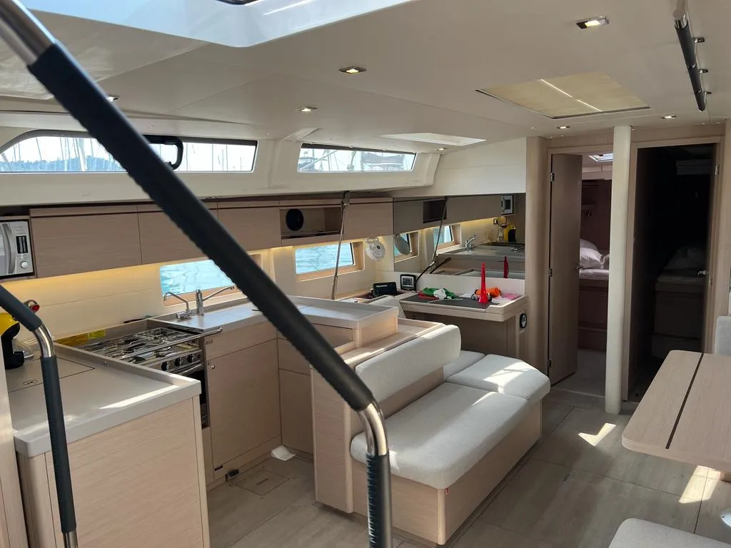 Salon of Libery, a Beneteau Oceanis 51.1 sailboat at Capo d'Orlando, Italy