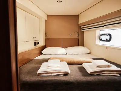 Cabin on Ediba Pisces, a Bali 4.2 catamaran at Marmaris, Turkey