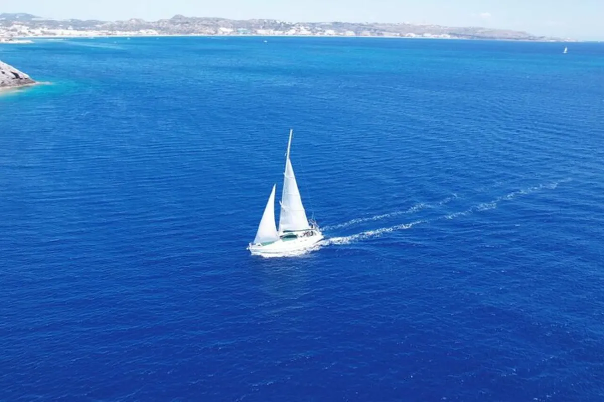 Exterior view of Edisa, a Beneteau First 45 F5 sailboat at Rhodes, Greece