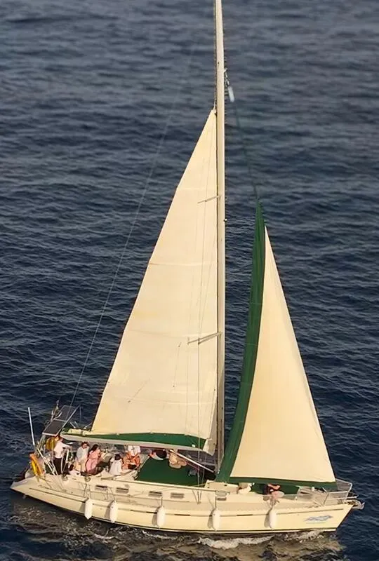 Exterior view of Edisa, a Beneteau First 45 F5 sailboat at Rhodes, Greece