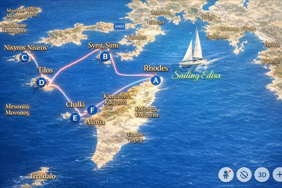 Edisa, a Beneteau First 45 F5 sailboat at Rhodes, Greece