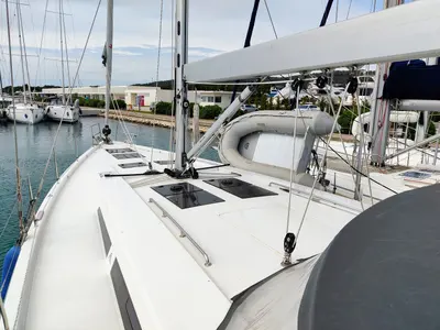 Deck of Lady Ardea, a Hanse 548 sailboat at Općina Sukošan, Croatia