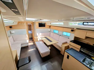 Salon of Lady Ardea, a Hanse 548 sailboat at Općina Sukošan, Croatia