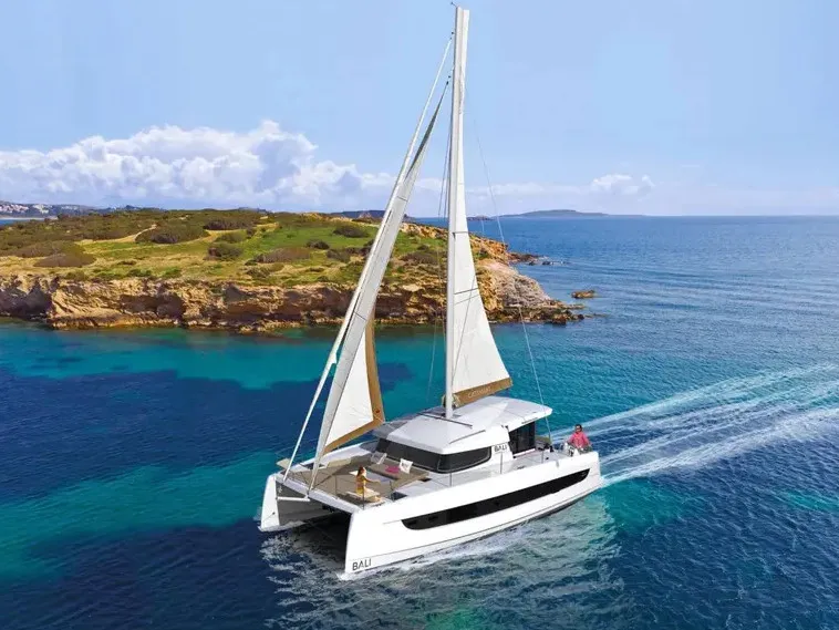 Exterior view of ZOIE, a Bali Catsmart catamaran at Kontokali, Greece