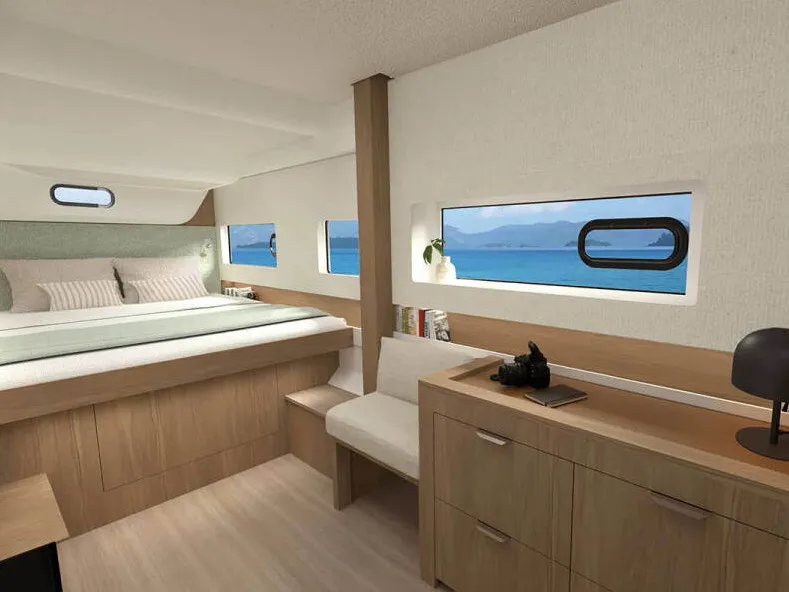 Cabin on ZOIE, a Bali Catsmart catamaran at Kontokali, Greece