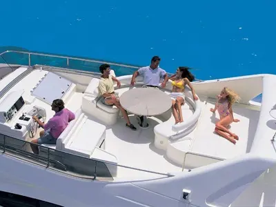 Mary, a Ferretti Yachts 68 motor yacht at Rhodes, Greece
