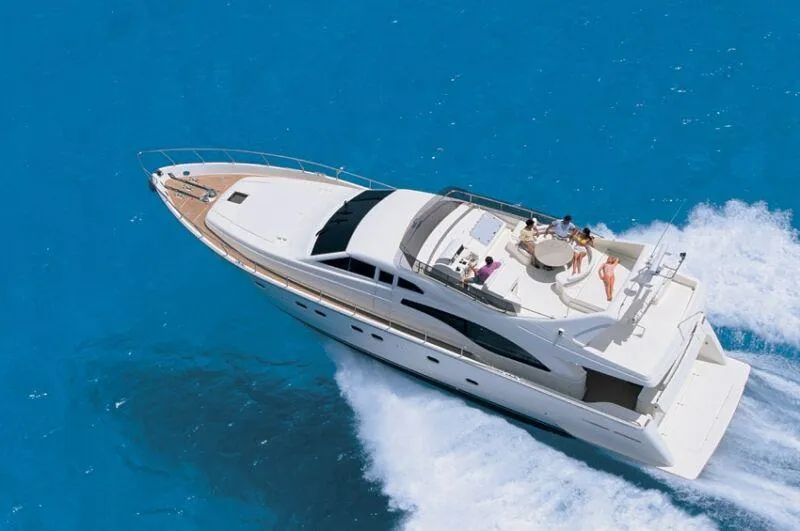 Mary, a Ferretti Yachts 68 motor yacht at Rhodes, Greece