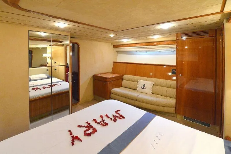 Mary, a Ferretti Yachts 68 motor yacht at Rhodes, Greece