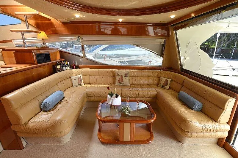 Mary, a Ferretti Yachts 68 motor yacht at Rhodes, Greece