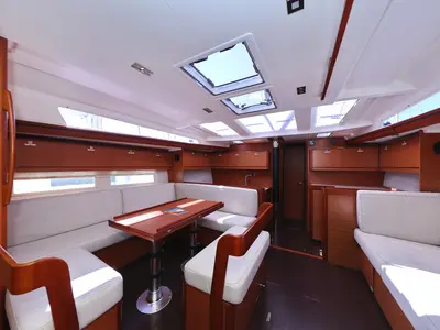 Salon of Lateja, a Dufour 520 GL sailboat at Grad Trogir, Croatia